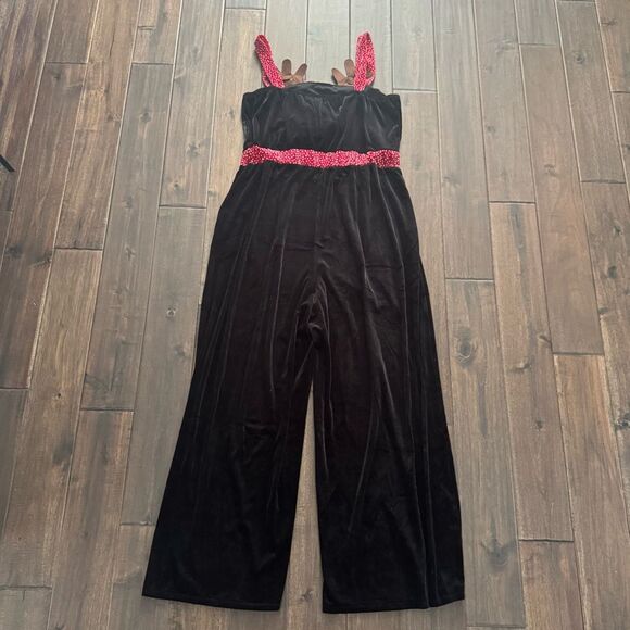 Love On A Hanger Reindeer Christmas Velour Jumpsuit Jr. XL NWT - Picture 5 of 5